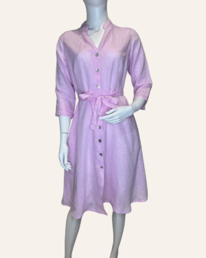 Abito chemisier collo coreana rosa